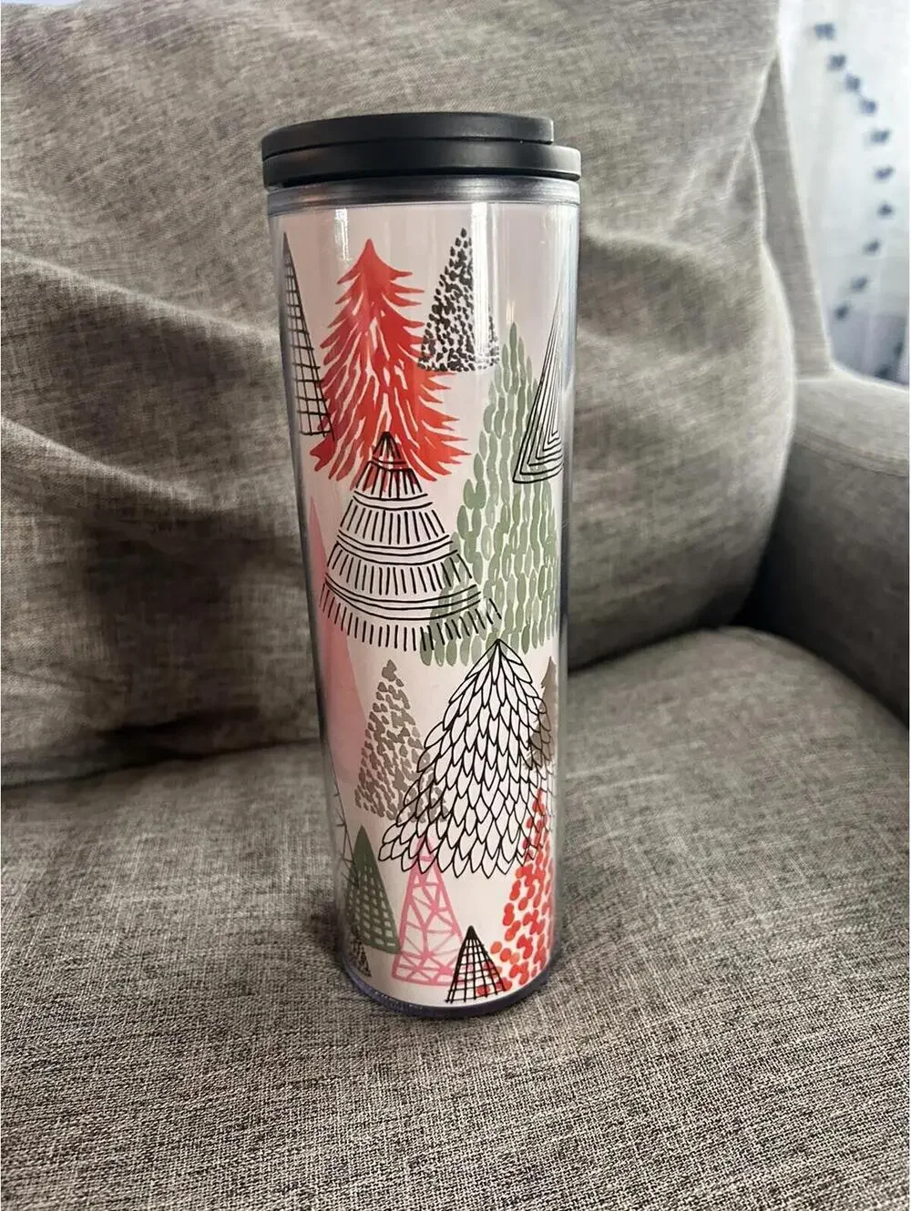 Starbucks Holiday Christmas Trees 16oz Insulated Travel Tumbler Mug 2017